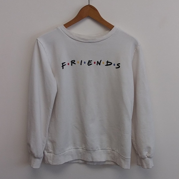 White "Friends" Crewneck Sweatshirt - Picture 1 of 10